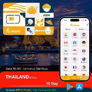 SIM Thái Lan 50 GB - 10 DAY Unlimited 384kbps