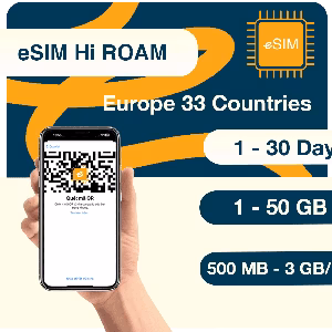 eSIM Châu Âu 33 Nước