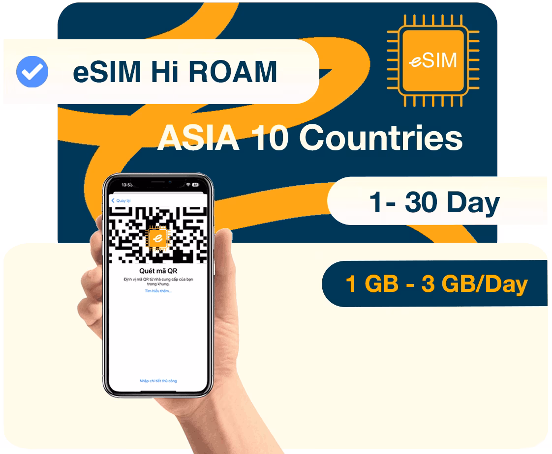 eSIM 10 Nước Châu Á