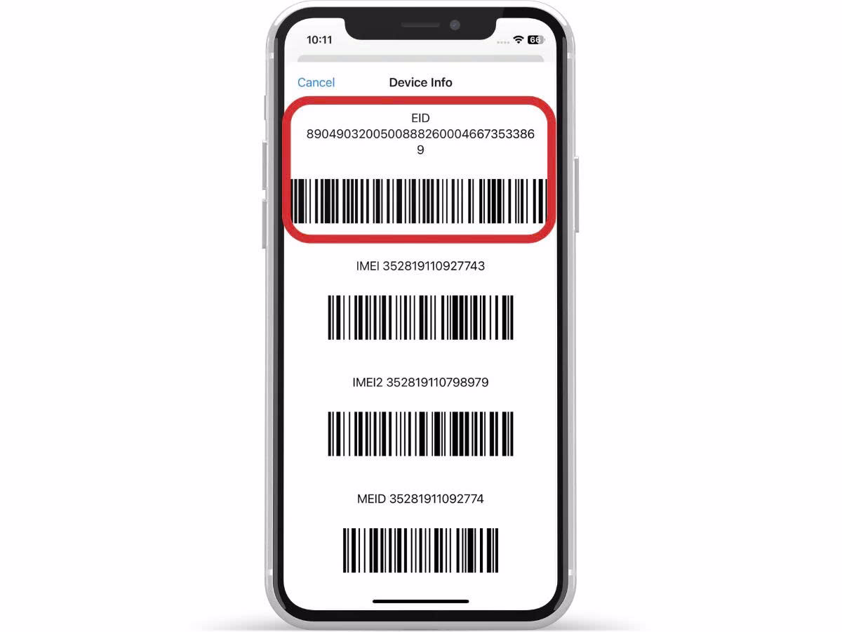 Please check the available eSIM devices before ordering